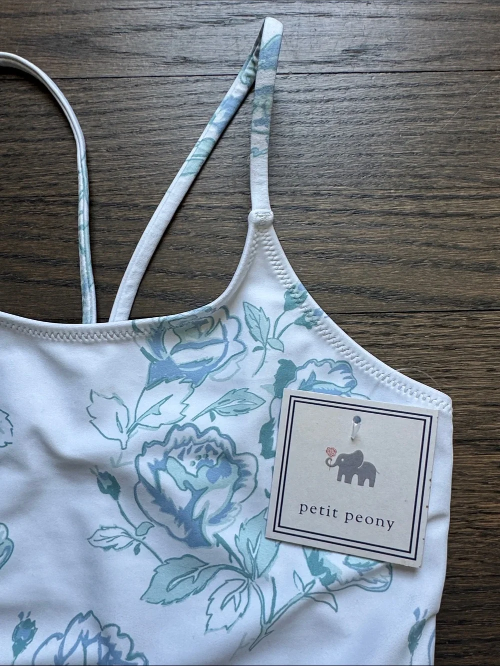 Petit Peony White & Light Blue Floral Girls' Bikini Set